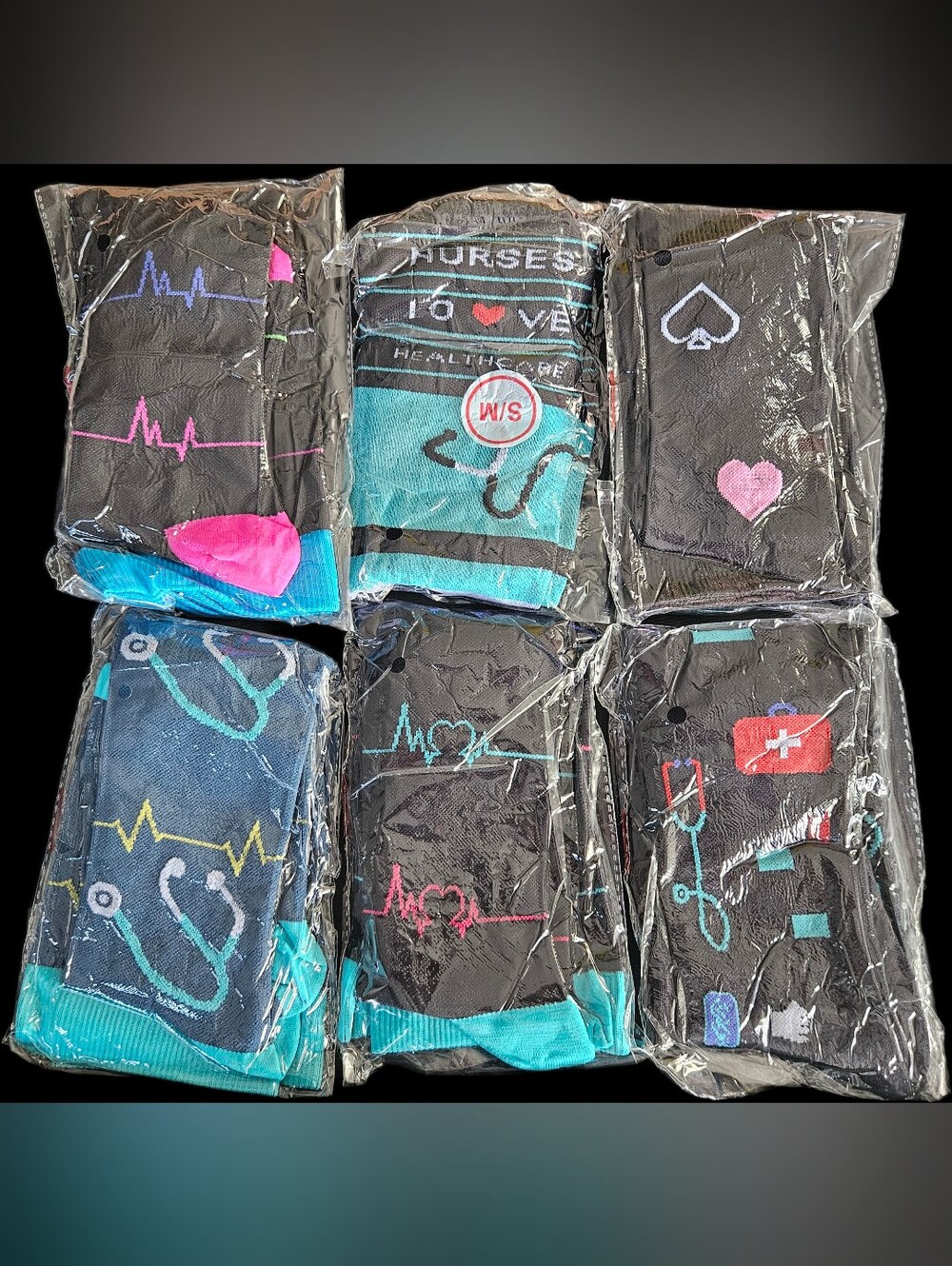 Set of 6 Compression socks - Nurses / healthcare socks - NEW
